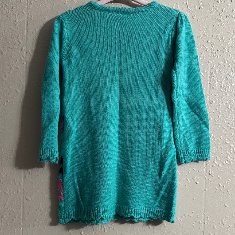 Healthtex Teal and Pink Chevron Sweater Dress - Picture 6 of 8